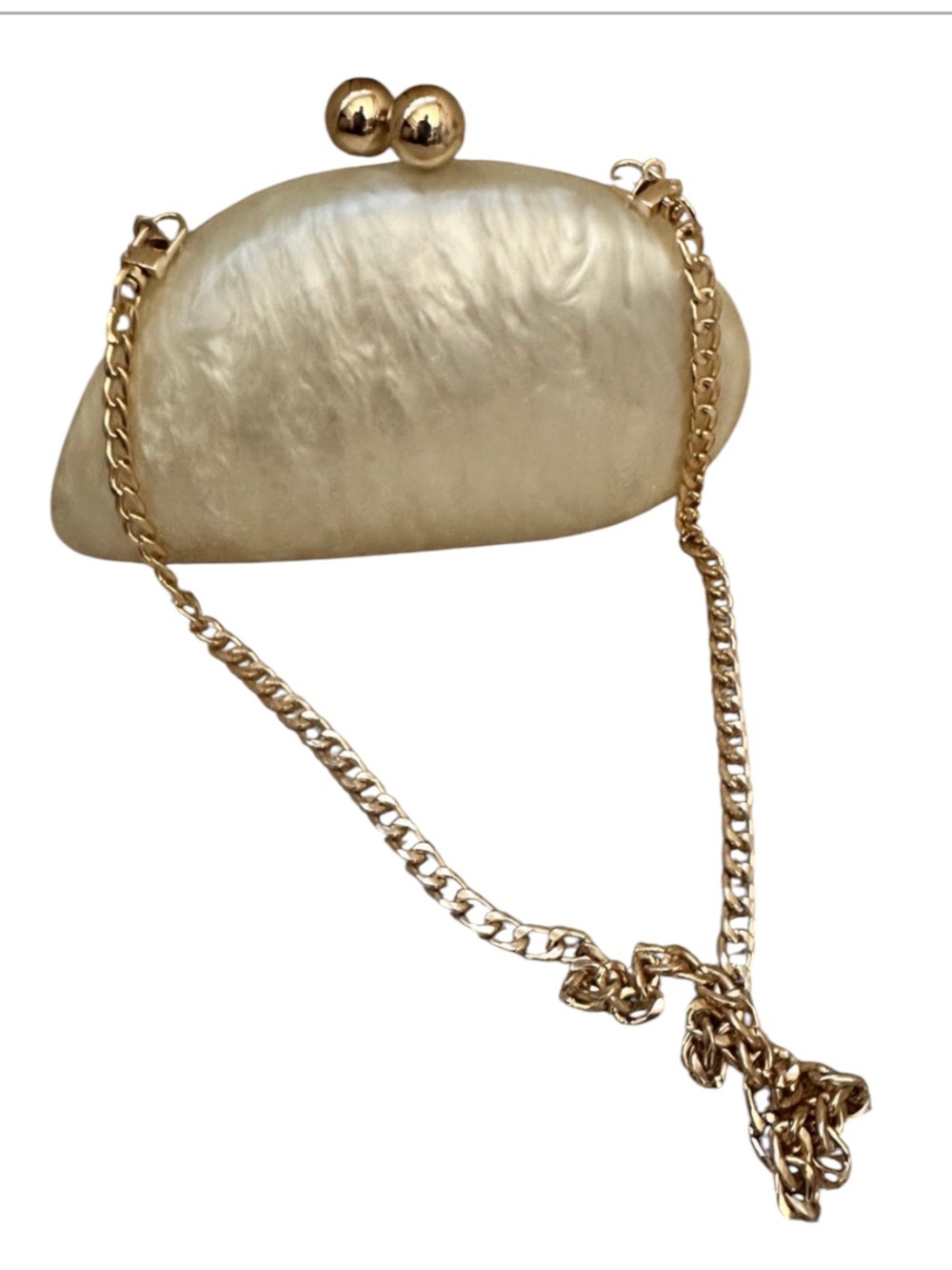 Pearlized Oyster Crossbody Clutch